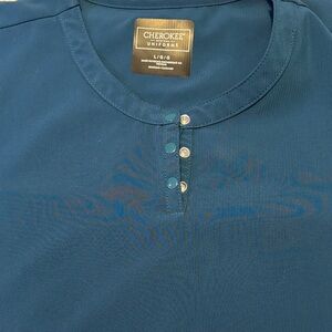 Cherokee Caribbean blue scrub top